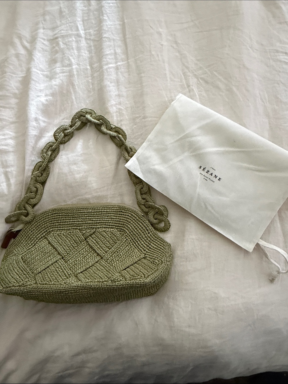 Sezane Isabelle clutch - green